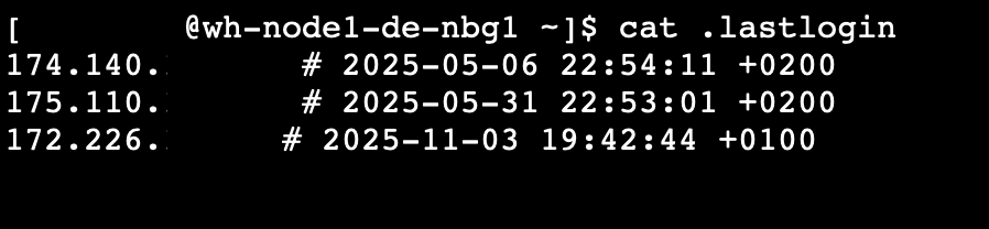 cat .lastlogin command from terminal