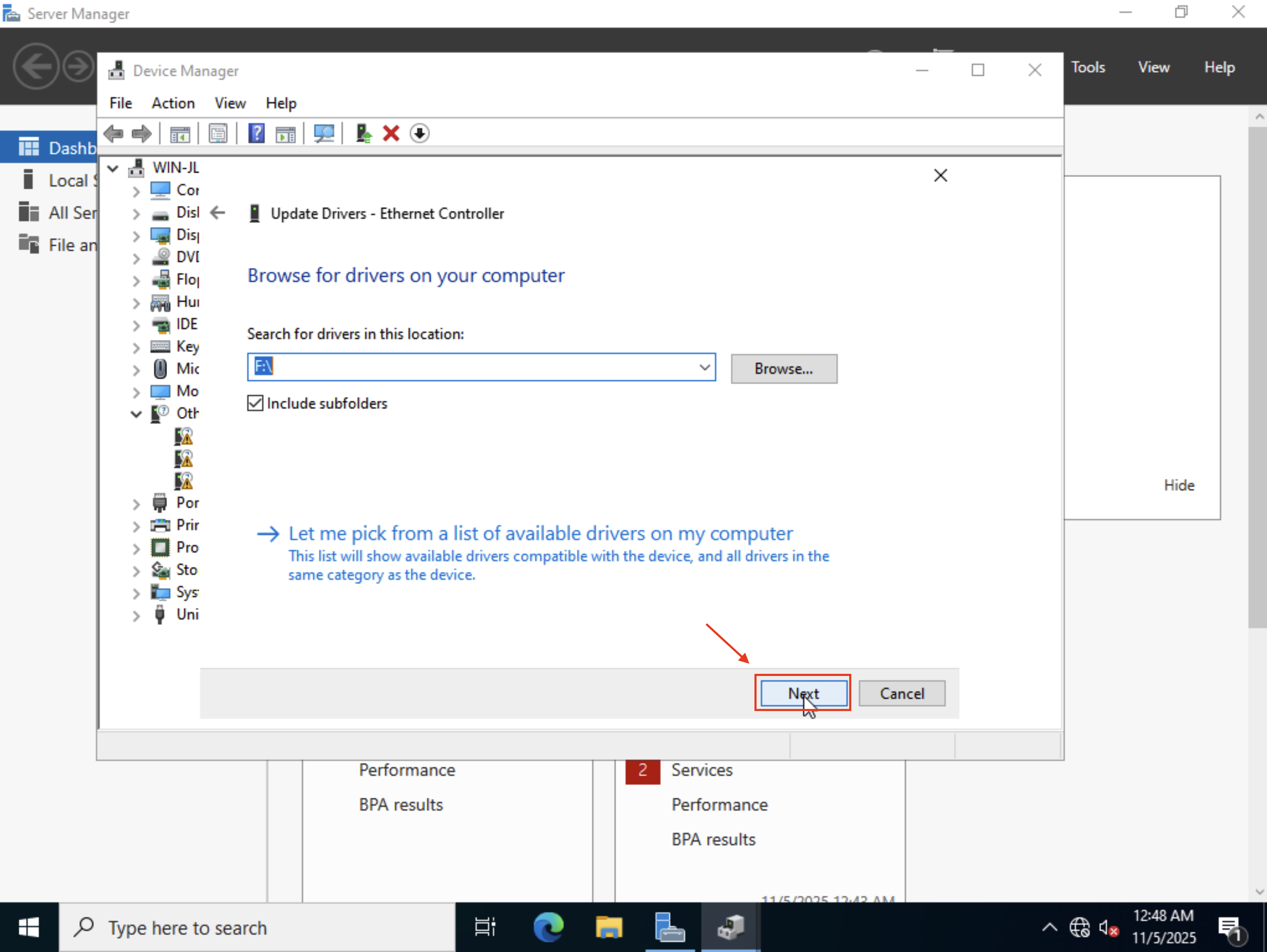 Local drivers browsing section